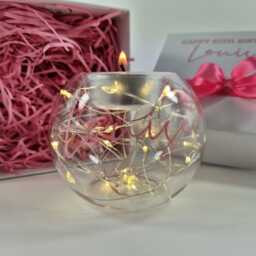 30Th Birthday Gift For Her, Personalised Candle Set, Led Fairy Lights, Keepsake Women - thumbnail 3