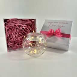 30Th Birthday Gift For Her, Personalised Candle Set, Led Fairy Lights, Keepsake Women - thumbnail 2