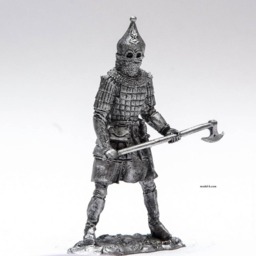 Tin 54mm Russian Warrior in Heave Armor 132 Scale Metal Sculpture - thumbnail 2