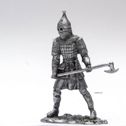 Tin 54mm Russian Warrior in Heave Armor 132 Scale Metal Sculpture - thumbnail 3