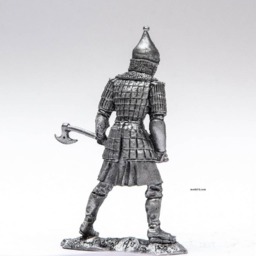 Tin 54mm Russian Warrior in Heave Armor 132 Scale Metal Sculpture - thumbnail 4