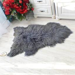 Real Sheepskin Rug Natural Wool Carpet, Housewarming Gift - 52''x31'' - thumbnail 2