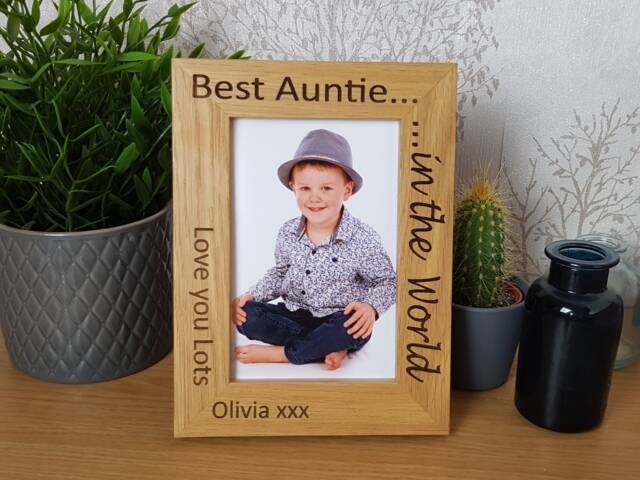 Christmas Auntie Gift, Personalised Photo Frame, Change Any Text, Also For Aunty, Mum, Dad, Grandma, Nanny, My Aunty Is The Best, Best Mum - image 1
