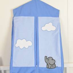 Baby Blue Boy Blanket, Personalized Crib Quilt, Elephant Bedding, Safari Nursery - thumbnail 3