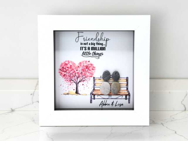 Handmade Friendship Pebble Art - Personalised Birthday Gift - image 1