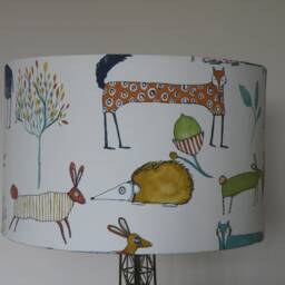Woodland Animal Fabric Lampshade On Cream Background - thumbnail 2