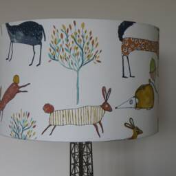 Woodland Animal Fabric Lampshade On Cream Background - thumbnail 3