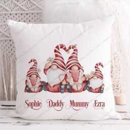 Christmas Cushion, Personalised Gonk Gnome Family Red Gift - thumbnail 2