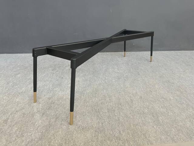"Modern Brass Accented Steel Bench Legs , Coffee Table Base 16"" H X W 42" - image 1