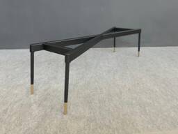 "Modern Brass Accented Steel Bench Legs , Coffee Table Base 16"" H X W 42"