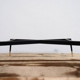 "Modern Brass Accented Steel Bench Legs , Coffee Table Base 16"" H X W 42" - thumbnail 3