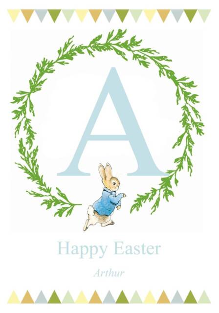 Easter Gift, Child's Bunny, Peter Rabbit Theme, Decoration, Bunnies, Art, Personalised - image 1