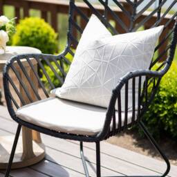Monaco-- Pink Blush & Ivory Geometric Indoor/Outdoor Pillow Cover ??? Outdoor Light Lumbar - thumbnail 3
