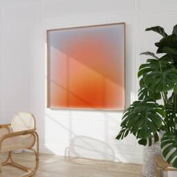 Lilac Orange Blur Aura Art Print, Gradient Poster, Dreamy Glow Large Abstract Art, Trendy Wall Decor - thumbnail 2