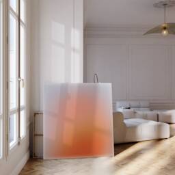 Lilac Orange Blur Aura Art Print, Gradient Poster, Dreamy Glow Large Abstract Art, Trendy Wall Decor - thumbnail 3