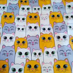 Big Yellow Cats Cotton Crib Sheet, Cat Lover Gift - thumbnail 3