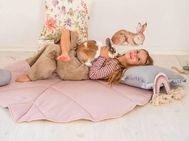 "Linen Leaf Mat For Children ""Powder Pink" - image 1
