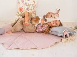 "Linen Leaf Mat For Children ""Powder Pink" - thumbnail 1
