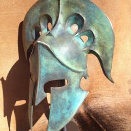 Spartan Helmet Replica Ancient Greek Military Armor, Cosplay Larp - thumbnail 3