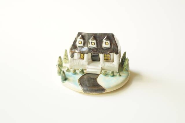 Handmade Ceramic Miniature House Rustic Americana Decor - image 1