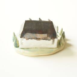 Handmade Ceramic Miniature House Rustic Americana Decor - thumbnail 3