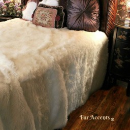 Plush Faux Fur Bedspread - Shag Sheepskin Design, Handmade in Usa