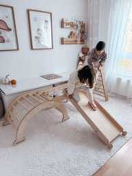 Montessori Climbing Set Indoor Wooden Playground - thumbnail 1