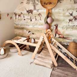 Montessori Climbing Set Indoor Wooden Playground - thumbnail 3