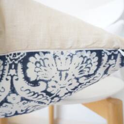 White Indigo Striped Pillow Cover - thumbnail 4