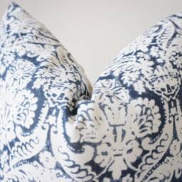 White Indigo Striped Pillow Cover - thumbnail 3