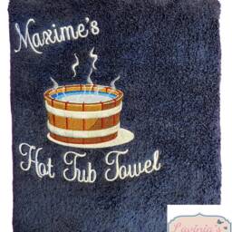 Personalised Hot Tub Towel, Embroidered Design, Custom Name - thumbnail 2