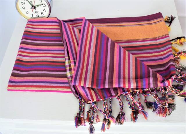 Colorful Striped Maasai Shuka - Kenyan Cotton Blanket Throw - image 1