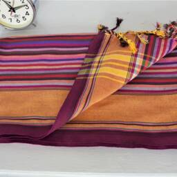 Colorful Striped Maasai Shuka - Kenyan Cotton Blanket Throw - thumbnail 3