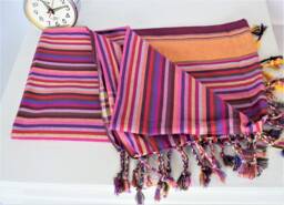 Colorful Striped Maasai Shuka - Kenyan Cotton Blanket Throw