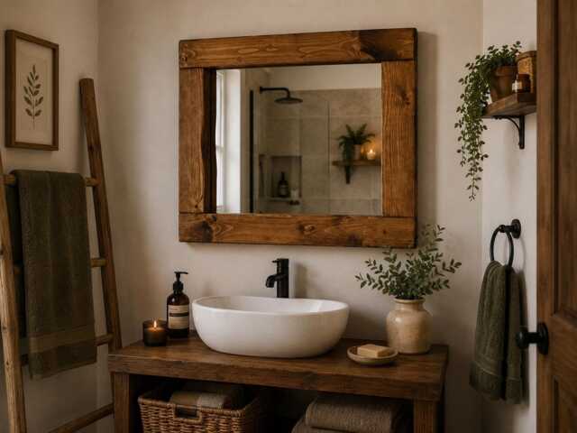 The Perfect Rustic Mirror For A Warm & Inviting Bathroom - image 1