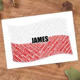 Personalised Poland Flag Word Art Print, Polish Custom Family Wall - thumbnail 3
