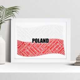 Personalised Poland Flag Word Art Print, Polish Custom Family Wall - thumbnail 1