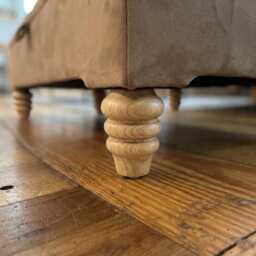 Champagne Ottoman Footstool - Handmade Upholstered Chesterfield Storage Box - Hallway Seating Bench - thumbnail 4