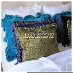 Velvet Fringe Tassel Throw Pillow Covers, Euro Sham Sofa Couch Decorative Lumbar Bedding Nurdanceyiz - thumbnail 2