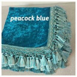 Velvet Fringe Tassel Throw Pillow Covers, Euro Sham Sofa Couch Decorative Lumbar Bedding Nurdanceyiz - thumbnail 4