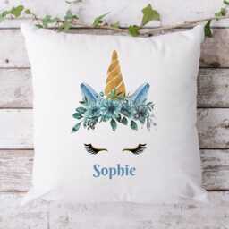 Personalised Unicorn Name Cushion, Girls Bedroom Throw Pillow, Custom Decor - thumbnail 2