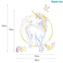 Mythical Unicorn & Flowers Wall Sticker, Unicorn Decal, Sticker - thumbnail 3
