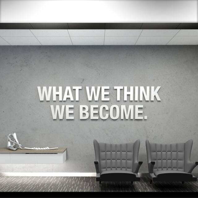 What We Think Become Decor , Office, Signs, Wall, Art, Decor, Inspirational, Motivational Work, Sucess, Office - Skuwwtwb - image 1
