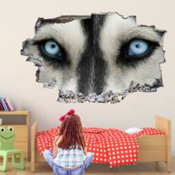 Husky Dog Eyes Animal Wall Decal Sticker Mural Poster Print Art Home Decor Eh13 - thumbnail 2