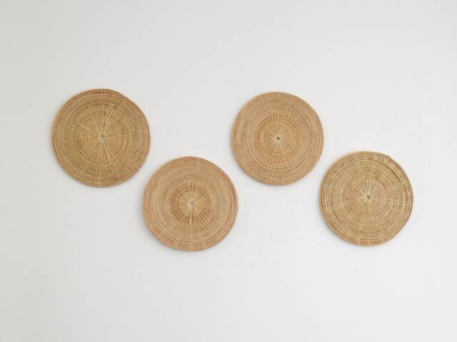 Woven Rattan Wall Decor Set - Round Wicker Art - image 1