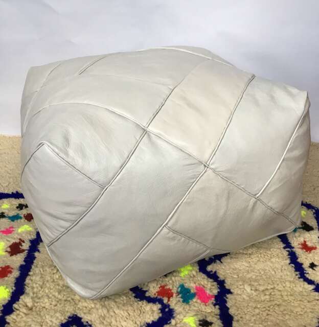 Moroccan Pouf Large/Luxurious Design Floor Cushions Footstool Berber Pouf Ottoman Leather Unstuffed - image 1