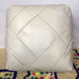 Moroccan Pouf Large/Luxurious Design Floor Cushions Footstool Berber Pouf Ottoman Leather Unstuffed - thumbnail 2