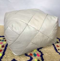 Moroccan Pouf Large/Luxurious Design Floor Cushions Footstool Berber Pouf Ottoman Leather Unstuffed