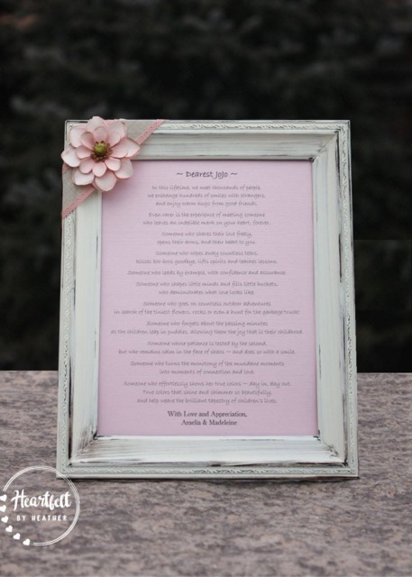 Personalized Nanny Poem Gift - Distressed Picture Frame, Custom Colors - image 1
