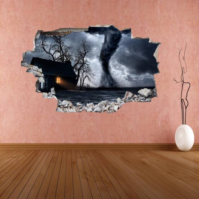 Powerful Tornado Twister Storm Wall Decal Sticker Mural Poster Print Art Home Office Decor Cf5